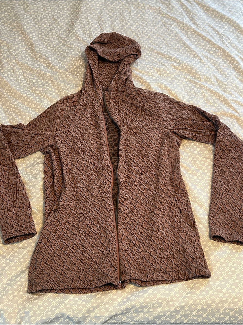 lululemon athletica Pink and Grey Geometric Surge Warm Full Zip
